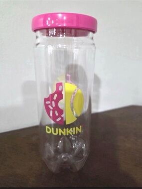 Dunkin Pink Logo Clear Travel Bottle